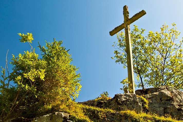 cross on sunny hill